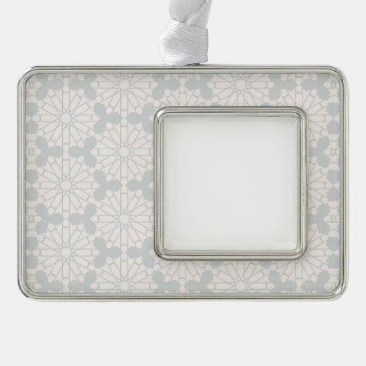 Islamisches geometrisches Muster Rahmen-Ornament Silber (Vorderseite)