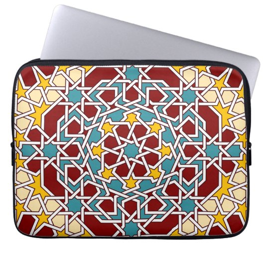 Islamisches geometrisches Muster Rickshaw Laptopschutzhülle (Vorderseite)