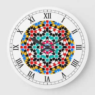 Islamisches geometrisches Muster Wall Clock Große Wanduhr