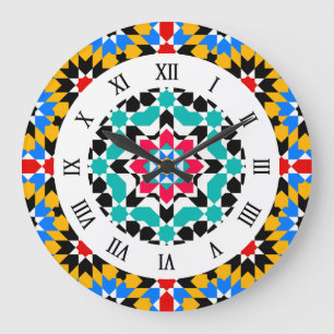 Islamisches geometrisches Muster Wall Clock Große Wanduhr
