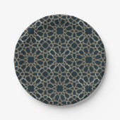 Islamisches geometrisches Musterdesign Abstract Pappteller (Vorderseite)