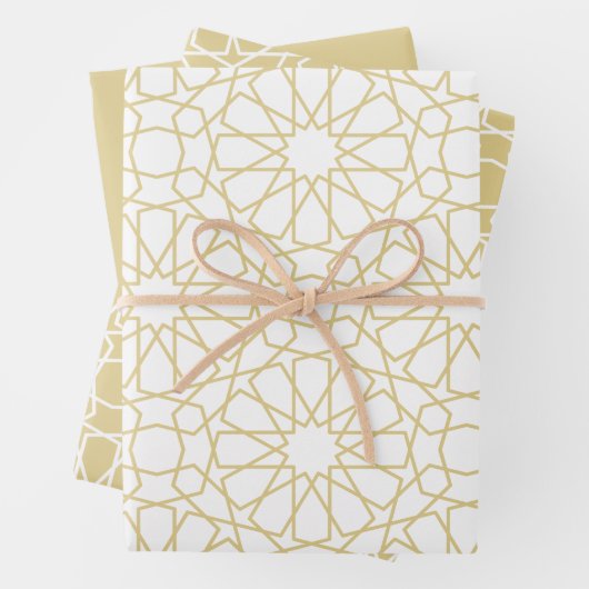 Islamisches Gold Arabesque Muster Geschenkpapier Set (Beispiel)