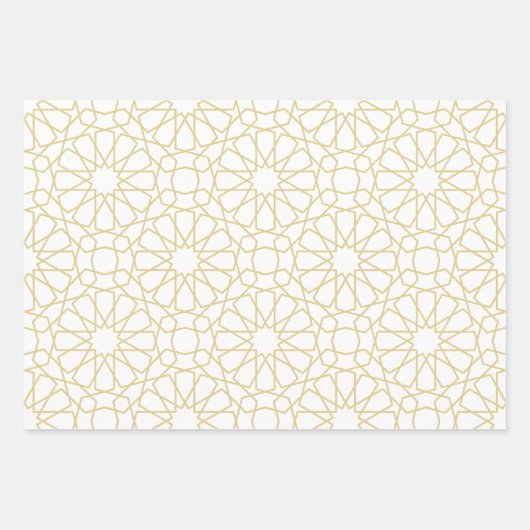 Islamisches Gold Arabesque Muster Geschenkpapier Set (Vorderseite)