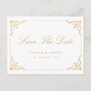 Islamisches Gold Save the Date Ankündigungspostkarte