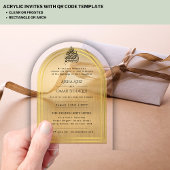Islamisches Gold Verziert Nikah Walima-muslimische Acryleinladungen
