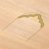 Islamisches Gold White Nikah Moschee Elegant Acryleinladungen (Ablage )