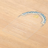Islamisches Gold White Nikah Moschee Elegant Acryleinladungen (Ablage )
