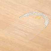 Islamisches Gold White Nikah Moschee Elegant Acryleinladungen (Ablage )