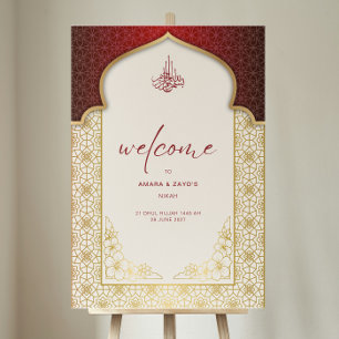 Islamisches Hochzeit-Willkommensschild 6 Juwel-T Acrylschild