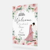 Islamisches Hochzeitsschild mit Blumenrosa Acryl Acrylschild (Winkel)