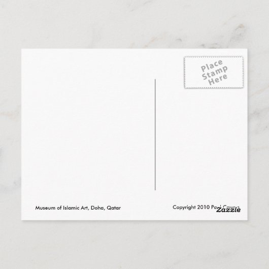 Islamisches Kunstmuseum, Doha, Katar Postkarte (Rückseite)