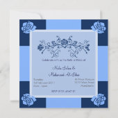 Islamisches mashaAllah blaue Hochzeit/Verlobung Einladung (Rückseite)