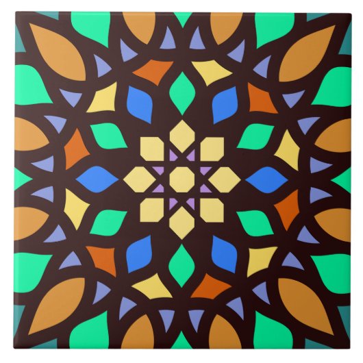 islamisches Mosaik geometrisches Muster Fliese (Vorderseite)