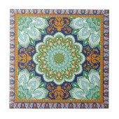 Islamisches Muster Orange, Blau, grüne Keramik Til Fliese (Vorderseite)