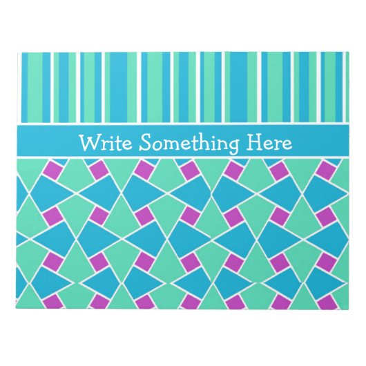 Islamisches Muster und Streifen Editor oder Jotter Notizblock (Vorderseite)