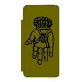 Islamisches Symbol: Hamsa Incipio iPhone Geldbeutel-Hülle (Folio Vorderseite)