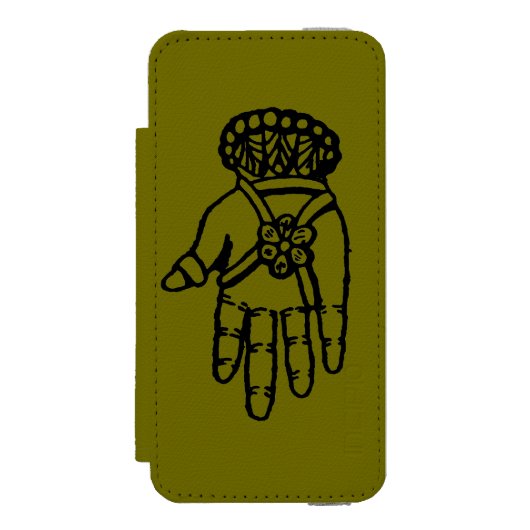 Islamisches Symbol: Hamsa Incipio iPhone Geldbeutel-Hülle (Folio Vorderseite)