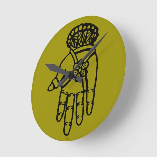 Islamisches Symbol: Hamsa Runde Wanduhr (Winkel)