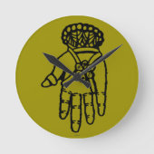 Islamisches Symbol: Hamsa Runde Wanduhr (Vorderseite)