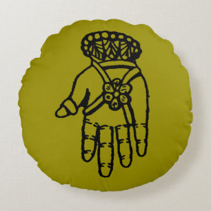 Islamisches Symbol: Hamsa Rundes Kissen