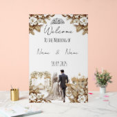 Islamisches Weiß- und Goldsiegel Acrylschild (Hochzeit)