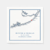 Islamorada FL Karte Elegant Navy Blue Wedding Serviette (Vorderseite)