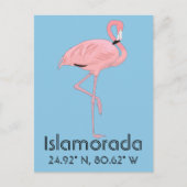 Islamorada FL Keys Flamingo Latitude Longitude Postkarte (Vorderseite)
