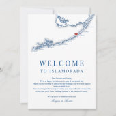 Islamorada FL Navy Blue Wedding Welcome Itinerary Dankeskarte (Vorderseite)
