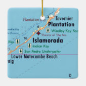 Islamorada Florida Karte Keramikornament (Rückseite)