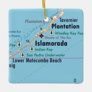 Islamorada Florida Karte Keramikornament
