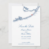 Islamorada Florida Keys Elegante Marine Blue Weddi Save The Date (Vorderseite)