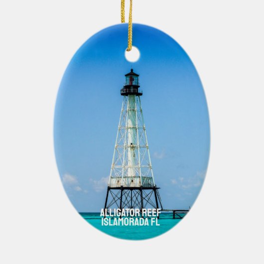 Islamorada Florida Leuchtturm Keramik Ornament (Hinten)