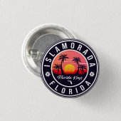 Islamorada Florida Retro Sunset Beach Souvenirs Button (Vorne & Hinten)