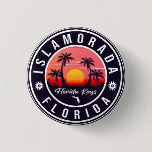 Islamorada Florida Retro Sunset Beach Souvenirs Button