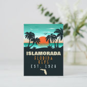 Islamorada Florida Retro Sunset Beach Souvenirs Postkarte (Stehend Vorderseite)