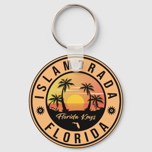 Islamorada Florida Retro Sunset Beach Souvenirs Schlüsselanhänger (Vorderseite)