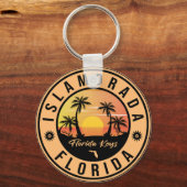 Islamorada Florida Retro Sunset Beach Souvenirs Schlüsselanhänger (Rückseite)