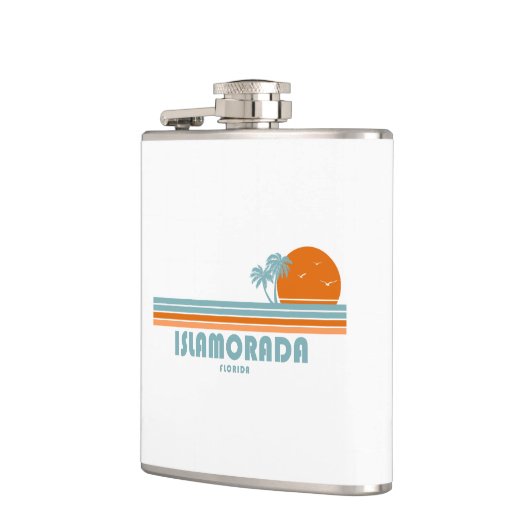 Islamorada Florida Sun Palm Trees Flachmann (Links)