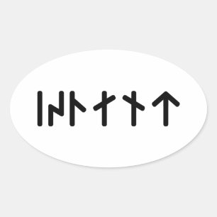Island ᛁᛋᛚᛅᚾᛏ ~ Jüngere Futhark-Runen Ovaler Aufkleber