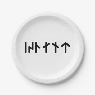 Island ᛁᛋᛚᛅᚾᛏ ~ Jüngere Futhark-Runen Pappteller