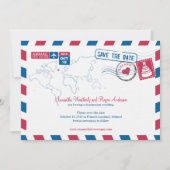 Island Air Mail Wedding Save the Date (Vorderseite)