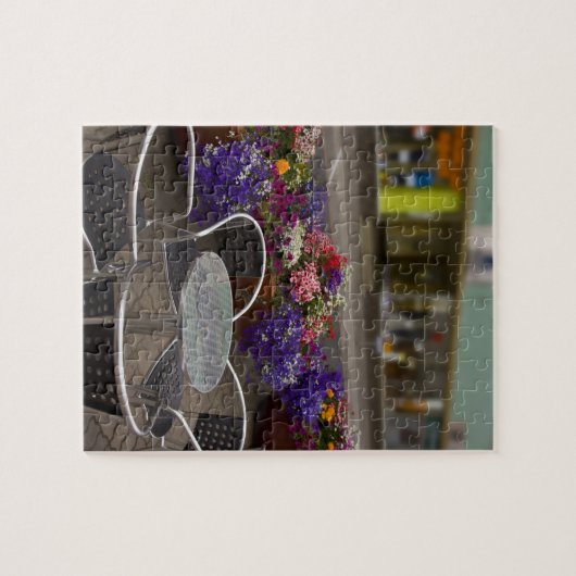 Island, Akureyri. Sicht auf das Hauptgeschäft Puzzle (Horizontal)