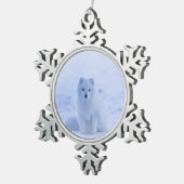 Island Arctic Fox Schneeflocken Zinn-Ornament (Rechts)