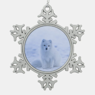 Island Arctic Fox Schneeflocken Zinn-Ornament