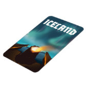 Island auroris borealis Reiseposter Magnet (Linke Seite)