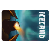 Island auroris borealis Reiseposter Magnet (Horizontal)