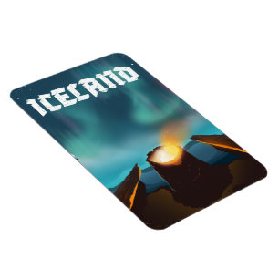 Island auroris borealis Reiseposter Magnet