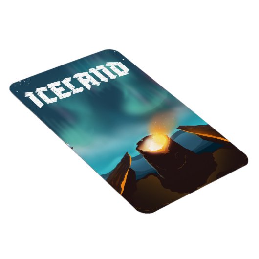 Island auroris borealis Reiseposter Magnet (Rechte Seite)