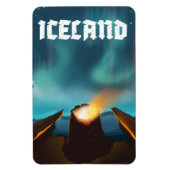 Island auroris borealis Reiseposter Magnet (Vertikal)