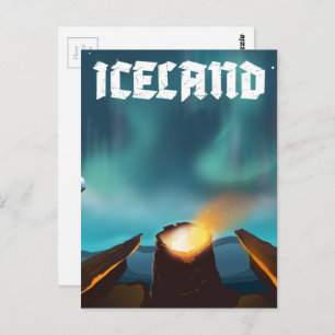Island auroris borealis Reiseposter Postkarte